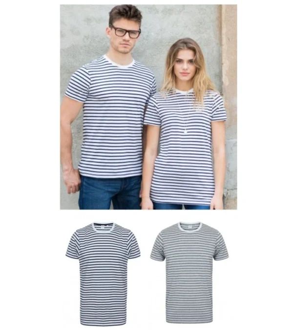 SF SF202 Unisex Striped Tee Shirt